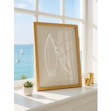 Fuart.Co Bej Dalgalar Dijital Baskı Poster (Çerçevesiz)Sea World Poster Serisi Sefu