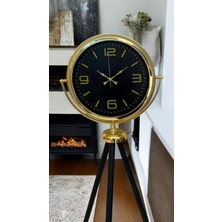 Tuncel Store Gold Dekoratif Tasarım Tripod Ayaklı Saat