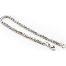 Sose Moda Erkek Tilki Kuyruğu Çelik Zincir Bileklik – Gümüş Renk Klasik ve Güçlü Tasarım