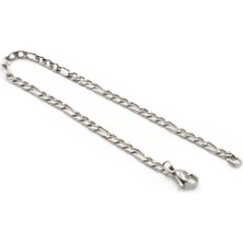 Sose Moda Figaro Model Ince Erkek Çelik Bileklik – Gümüş Renk 3 mm Klasik Zincir Tasarım