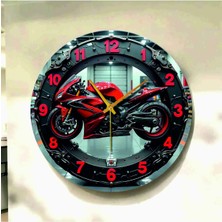 AA Shop Motor Renkli Baskı Desenli Sayılı Hediyelik Ahşap Sessiz Tablo Duvar Saati 682