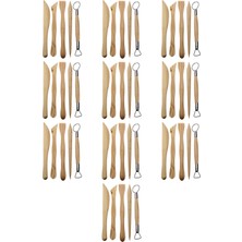 Acuto 10 Adet -  Ahşap Ebeşuar Seti 5 Parça Seramik Şekillendirme Seti Modelaj Kalemi Çamur Şekillendirme