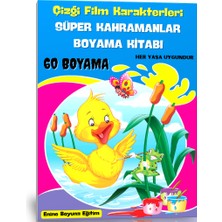 Enine Boyuna Eğitim Süper Kahramanlar Boyama Kitabı (Çizgi Film Karakterleri)