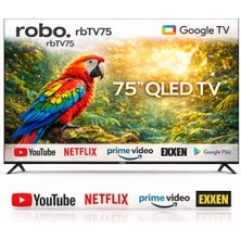 Robo 75 inç 190 Ekran 4K Ultra HD Uydu Alıcılı Smart QLED Google TV