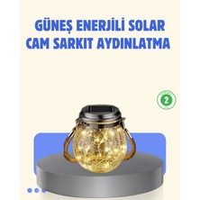 Epilons Güneş Enerjili Cam Sarkıt Bahçe Balkon Teras Aydınlatma 30 LED