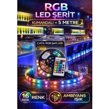 Cata Rgb LED Şerit Kumandalı 5 Metre | 16 Renk | Ambiyans & Dekoratif Aydınlatma