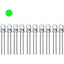 Voltaj 5mm Şeffaf Yeşil LED Paketi - 10 Adet