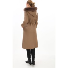 Esin Giyim Beli Lastikli Kaşe Kaban