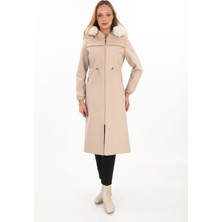 Esin Giyim Beli Lastikli Kaşe Kaban