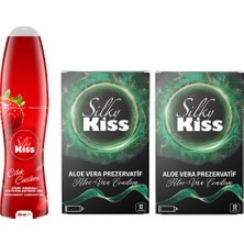 Silky Kiss Her An Paketi 6 - Çilek Kayganlaştırıcı Jel ve 2 Kutu Aloe Vera Prezervatif