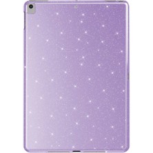 Apple iPad 10.2 2021 (9.nesil) Simli Parlak Görünümlü Uyumlu Stsr Tablet Koton Kılıf-Lila