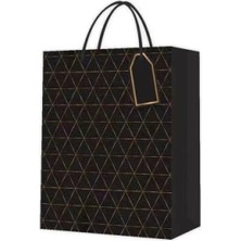 Epilons Siyah Desenli Büyük Boy Karton Çanta