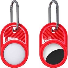​zore Airtag 05 Uyumlu Silikon Anahtarlık-Kırmızı