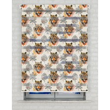 BRIGHTCOVER Kaplan Vektörel Baskılı Zebra Perde - Gece Gündüz - Salon Perdesi, Mutfak Perdesi | Kokusuz Mürekkeple Basılmış  Zebra Perdeler ile Sende Tarzını Yansıt! | 1 Dakikada Pratik Montaj