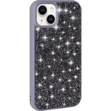 StilStoreTr Apple iPhone 13 Kılıf Parlak Taşlı Tasarım Stsr Pırlanta Kapak-Gri