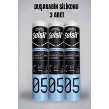 Selsil 3 Adet Duşakabin Silikonu, Suya Neme Küfe Dayanıklı Sızdırmazlık