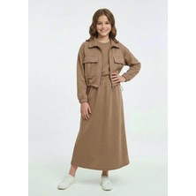 Pantulux Kız Çocuk Ceketli Etekli Takım Günlük Rahat Şık Tesettür KOMBIN-AÜT-2040-324