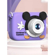 Epilons Mini 1080P Hd Çocuk Kamera Dijital Fotoğraf Makinesi 2.0 Inç Ekran 5 Adet Oyun Mor