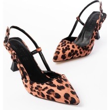 Sibel Gürel ST-002 Leopar Günlük 7 cm Topuklu Bayan Ayakkabı