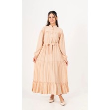 Pantulux Kız Çocuk Uzun Maksi Tesettür Elbise-Astarlı-Rahat Dökümlü ve Bol KESIM-ELB-2049-4979