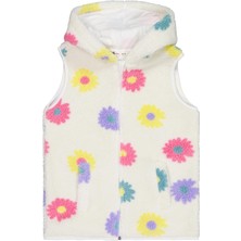 Civil Girls Çiçek Desenli 6-9 Yaş Yelek - Ekru 9-10 Yaş