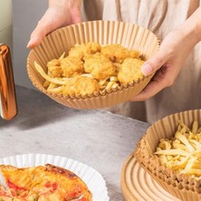 Go İthalat 50 Adet Air Fryer Pişirme Kağıdı Tek Kullanımlık Yağ Geçirmez Yuvarlak Tabak Model Pvc (5440)
