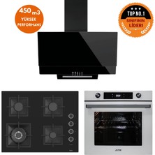 Ferre ve Afm Tech Marka Qhq Turbolu Siyah Beyaz Dijital Ankastre Set (SC405-WFA WOK+FM7701+FM3250)