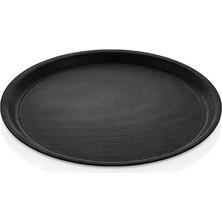 Külsan 33.ks - Arcoform Laminated 2'li Siyah Kaymaz Yuvarlak Tepsi Ø 33 Cm, Thermoset Melamin
