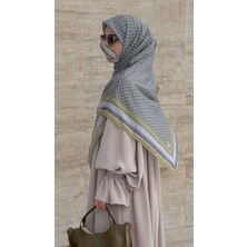 Qalortex Scarf Monogram Desen B.boy  Eşarp-Yağ Yeşil