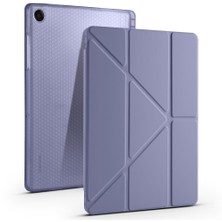 Galaxy Tab A11 Plus Kılıf Zore Tri Folding Kalem Bölmeli Standlı Kılıf - Mor