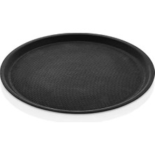 Külsan 38.ks - Arcoform Laminated 2'li Siyah Kaymaz Yuvarlak Tepsi Ø 38 Cm, Thermoset Melamin