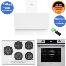 Eminçelik ve Afm Tech Markalı / Lıol 5 Gözlü 1'wok Beyaz Ankastre Set ( 22 386 Y+ FM7701 + FM3401 )