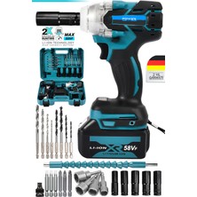 Power Black 5AH Professional Somun Sökme Şarjlı Darbeli Matkap Vidalama Set Sarı Powerblack