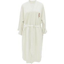 Organickid Aurora Kadın Beyaz Sabahlık