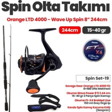 Savage Gear Orange Ltd 4000 Fd Olta Makinesi - Okuma Wave Power 8’0 2.44 cm 15-40 gr  Spin Kamışı Spin Set -19