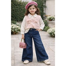 Gültekin Bebe Miss Elitte Örgü Yelekli Taş Detaylı 3 Lü Takım 6-9 YAŞ-1027970 - Pembe