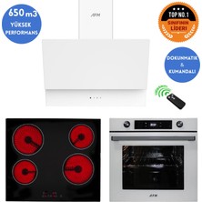 Eminçelik ve Afm Tech Markalı/ Seher Elektrikli Vitro. Dijital  Ankastre Set (VC640+FM7701+ FM3401)