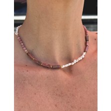 CAPO By Aytaç Yamaç Rodonit ve Arpa Inci Kadın Kolye