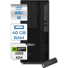 Lenovo Thinkstation P2 Tower Gen2 Intel Core Ultra 7 265 40GB 1tb SSD 16GB/RTX2000 500W Platinum Windows 11 Home Masaüsüt Iş Istasyonu 30JQ0037TRH14 + Zettausb