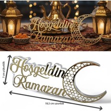 Pandoli Şeffaf Altın Renk Hoşgeldin Ramazan Yazılı 18,5 X7 cm Plastik Dekoratif Ayakta Durabilen Süs