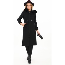 Esin Giyim Beli Lastikli Kaşe Kaban