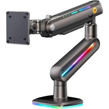 Nb North Bayou Ergonomic F6 Gaming 1 Adet Monitör Takılabilen, 32" - 60" Uyumlu, Rgb Aydınlatma, Kablo Kanallı, 2-20 kg Destekli, 360° Dönebilen, Masa Monte, Tuv Sertifikalı, Profesyonel Oyuncu Monitör Standı (Nb-F6)