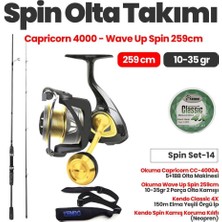 Okuma Capricorn CC-4000A Olta Makinesi - Okuma Wave Up Spin 259CM 10-35GR Olta Kamışı Spin Set -14