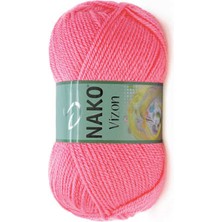 Nako Vizon (5 Adet) 236 Gül Pembe Renk El Örgü Ipliği