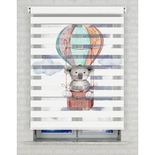 BRIGHTCOVER Renkli Balon ve Kuala Baskılı Zebra Perde - Gece Gündüz - Bebek Odası Perdesi | Kokusuz Mürekkeple Basılmış  Zebra Perdeler ile Sende Tarzını Yansıt! | 1 Dakikada Pratik Montaj