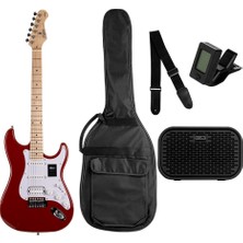 KOZMOS KGP-STG20HSS-RD Kırmızı Elektro Gitar + NOVA-MINI-BK 10W Amfi Başlangıç Paketi