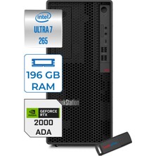 Lenovo Thinkstation P2 Tower Gen2 Intel Core Ultra 7 265 192GB 2tb SSD 16GB/RTX2000 500W Platinum Windows 11 Home Masaüsüt Iş Istasyonu 30JQ0037TRH47 + Zettausb