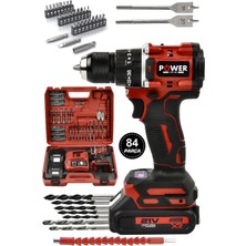 Power Black Kömürüsz Darbeli Kırmızı 82 Parça Hediyeli Çift Akülü Çelik Kafa