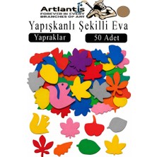 Artlantis Şekilli Eva Yapışkanlı 50 Li 1 Paket Kendinden Yapışkanlı Eva Sticker Okul Öncesi Kreş Ana Sınıfı Etkinlik Proje