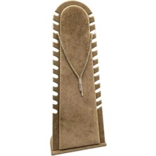 Megass Dekor Riyad Model Süet Kumaş Sütlü Kahve Renk 31/11 cm Ayaklı Kolye-Halhal Sergileme Standı